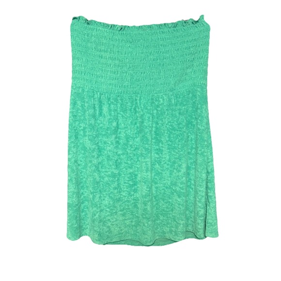 Juicy Couture Other - Juicy Couture Dress Womens XL Coastal Teal Strapless Smocked Ruffle Coverup